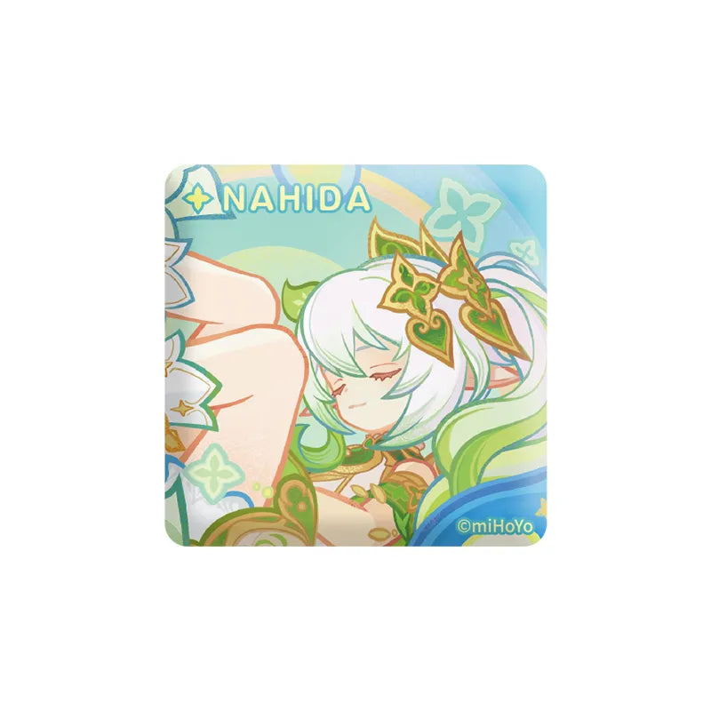 Genshin Impact Nahida badge Design C featuring dreamy pastel illustration and decorative fantasy details