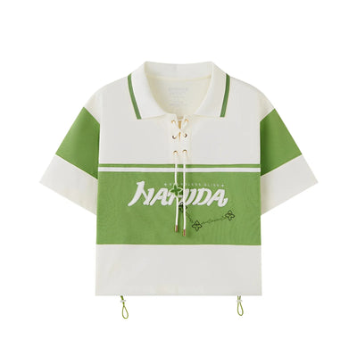 Nahida polo shirt embroidery detail