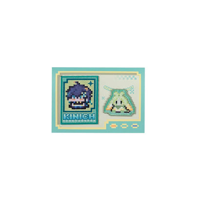 Genshin Impact Kinich embroidery sticker set with pixel character patches and Natlan themed accessory collection
