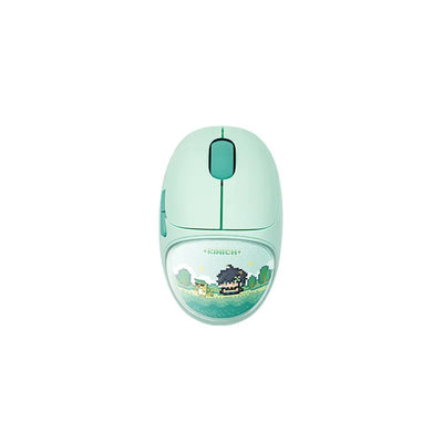 Genshin Impact Kinich wireless mouse featuring Natlan pixel series artwork and retro gaming themed design