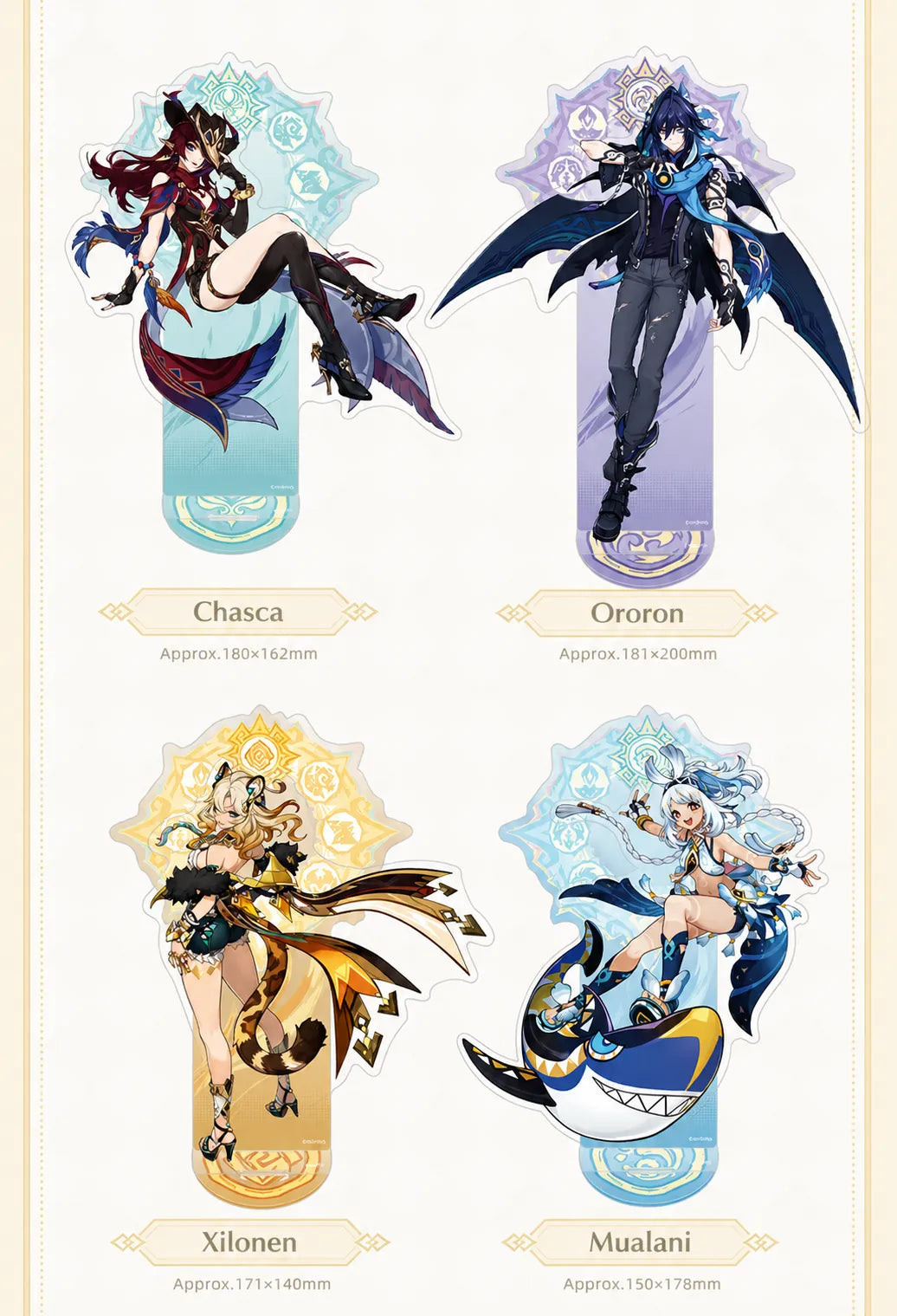 Genshin Impact Natlan Series acrylic standee size and acrylic material detail display