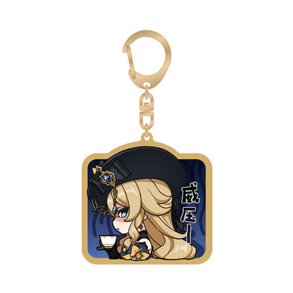 genshin impact navia q version emoji keychain front view