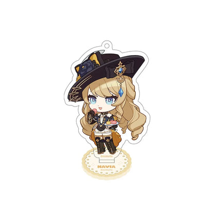 Genshin Navia Stellar Recollection series acrylic standee featuring elegant chibi artwork and themed base
