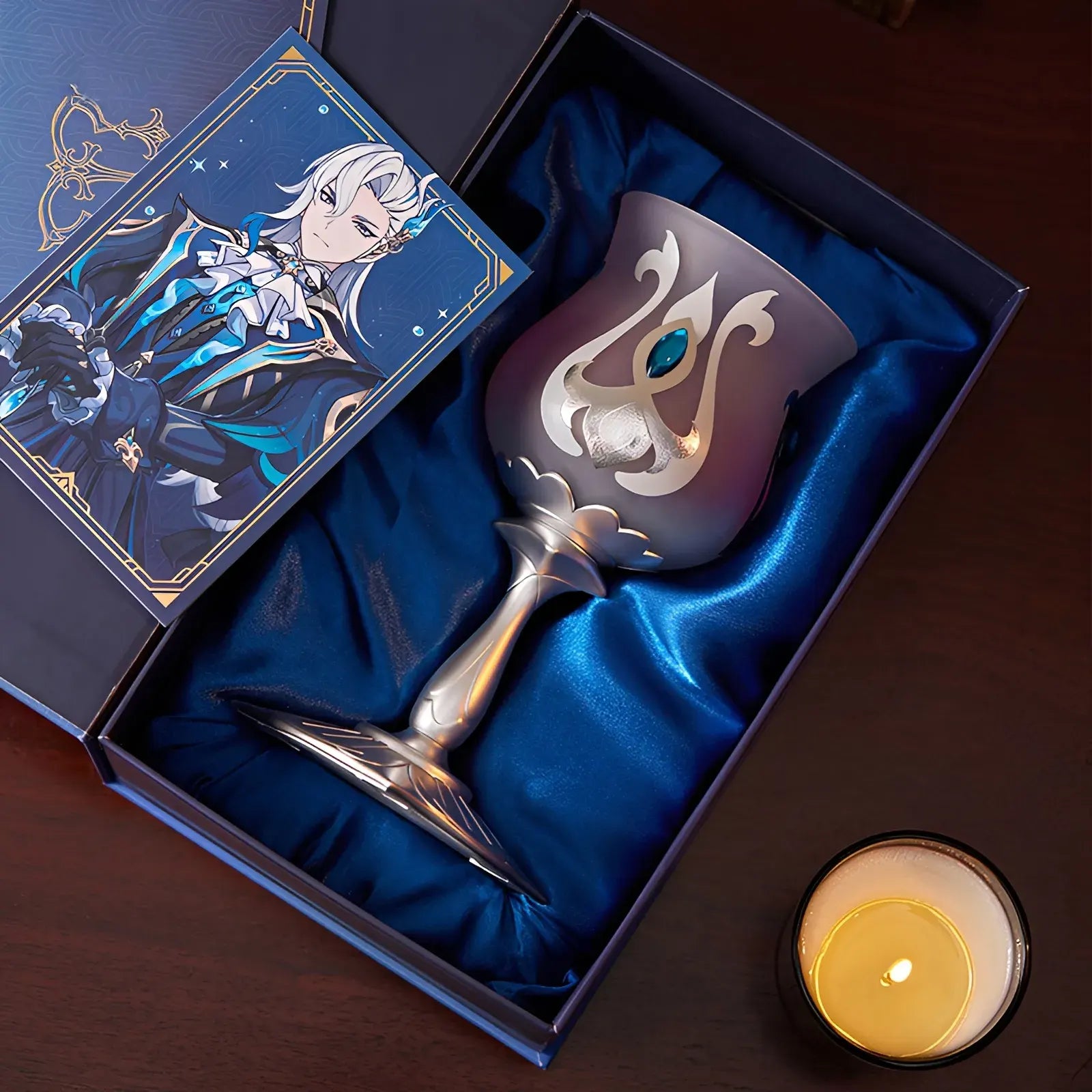 Genshin Impact Neuvillette premium gift box set featuring greeting card envelope and decorative goblet