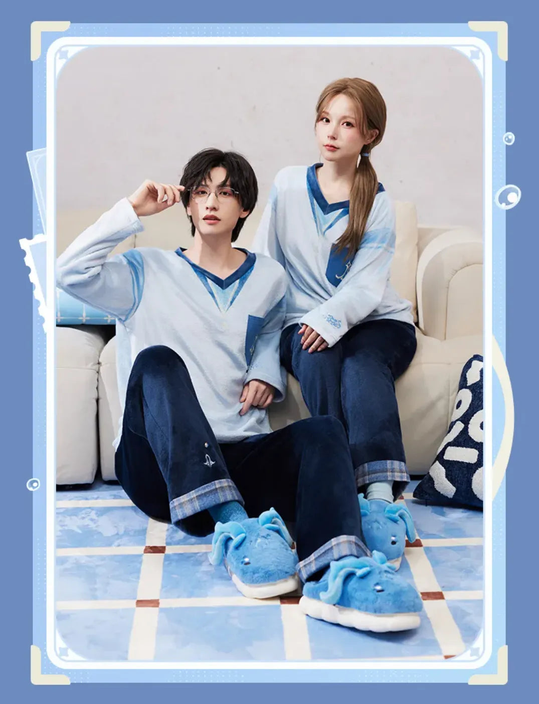 Genshin Impact Neuvillette Home Loungewear Embroidery and Stitching