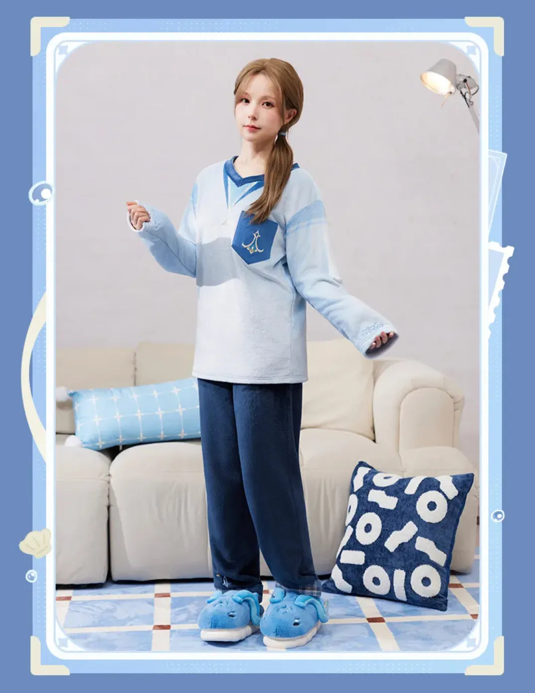Genshin Impact Neuvillette Home Loungewear Fabric Details