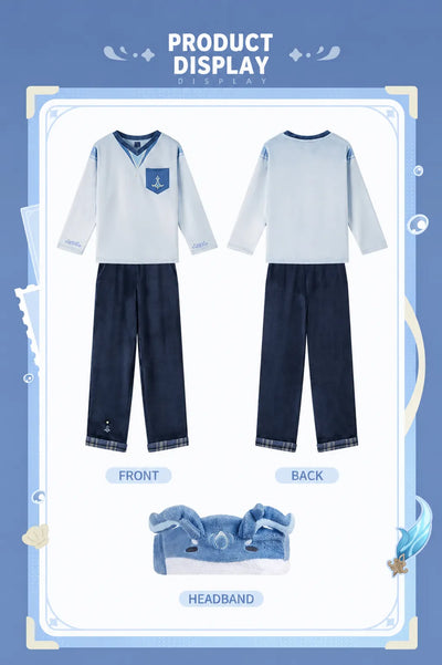 Genshin Impact Neuvillette Home Loungewear Matching Headband