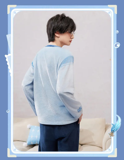 Genshin Impact Neuvillette Home Loungewear Pants Embroidery Detail