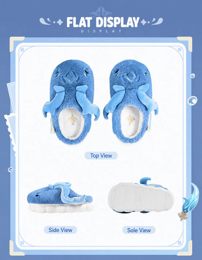 Genshin Impact Neuvillette Plush Home Slippers Model Show