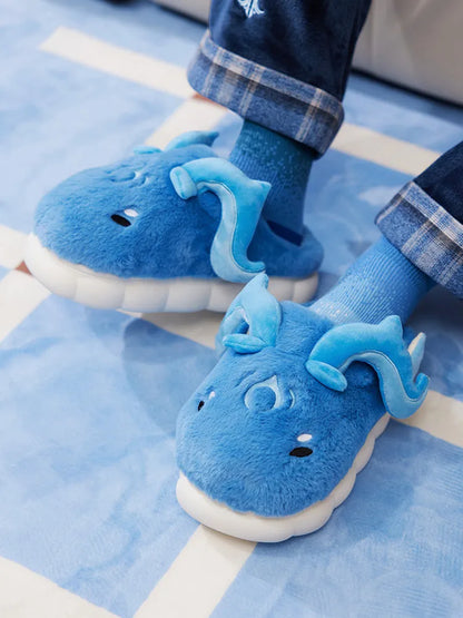 Neuvillette Plush Home Slippers Model Wear Genshin Impact