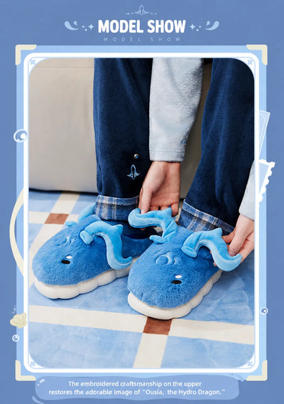 Genshin Impact Neuvillette Plush Home Slippers Multi-Angle Display