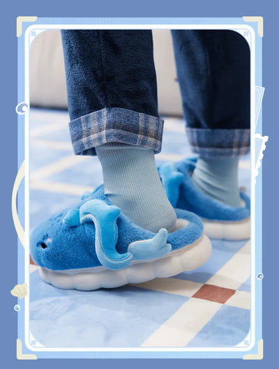Genshin Impact Neuvillette Plush Home Slippers Upper Details