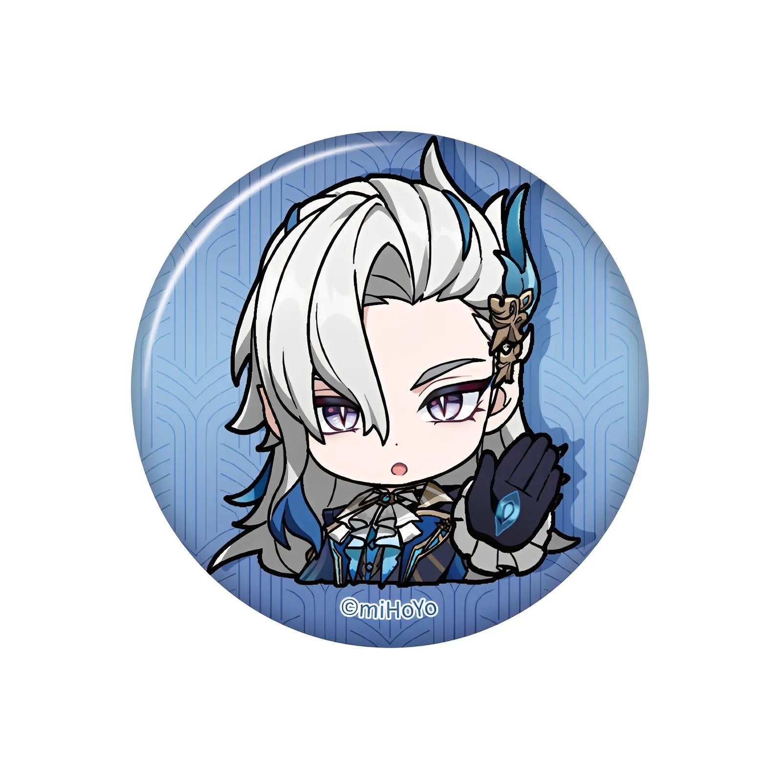 genshin impact neuvillette q version emoji badge front view