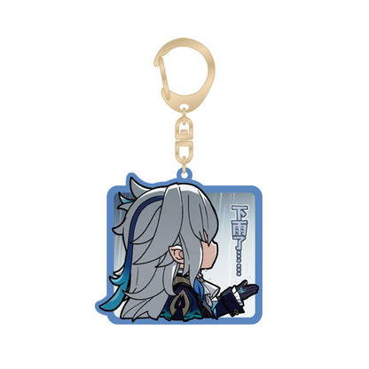 genshin impact neuvillette q version emoji keychain front view