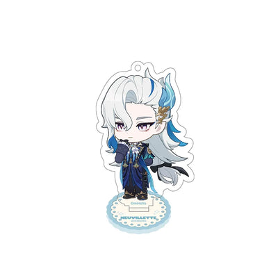Genshin Neuvillette Stellar Recollection series acrylic standee featuring elegant chibi artwork and decorative base