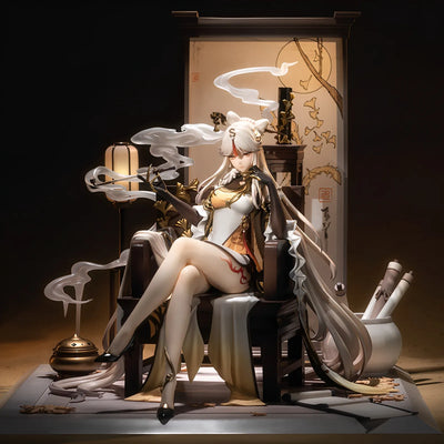 Genshin Impact Ningguang Moonlit Ver 1/7 scale figure front view with elegant seated pose and detailed base