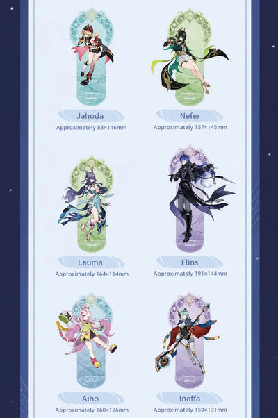 Genshin Impact Nod-Krai Acrylic Stands featuring premium acrylic material fine glitter finish and collectible character artwork