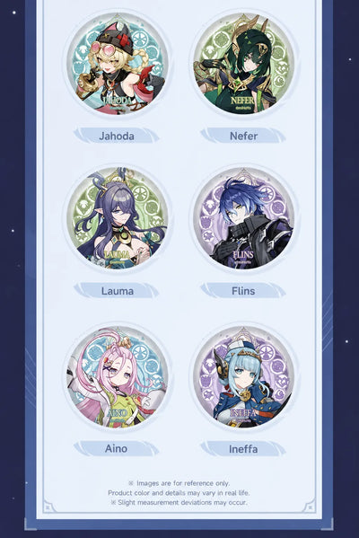 Genshin Impact Nod-Krai Character Badges featuring