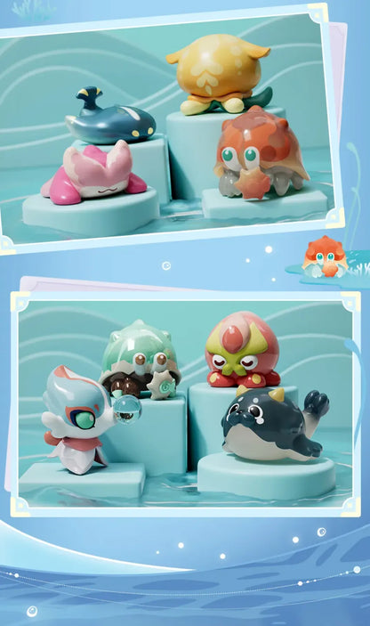 Genshin Impact Ocean Series translucent full collection mini figures themed display