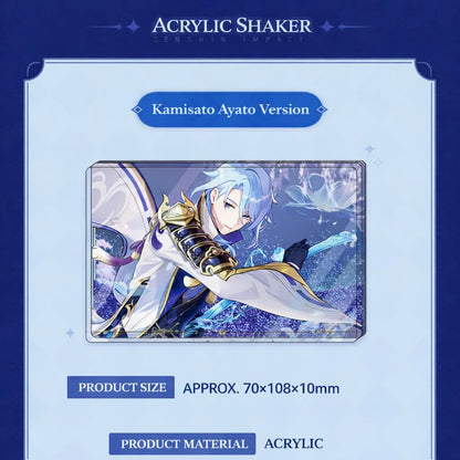 Genshin Impact Kamisato Ayato acrylic shaker detail liquid glitter effect display