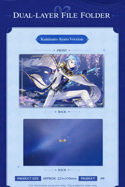 Genshin Impact Kamisato Ayato file folder front and back design double layer