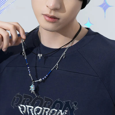 Genshin Impact Ororon themed layered necklace with character inspired styling