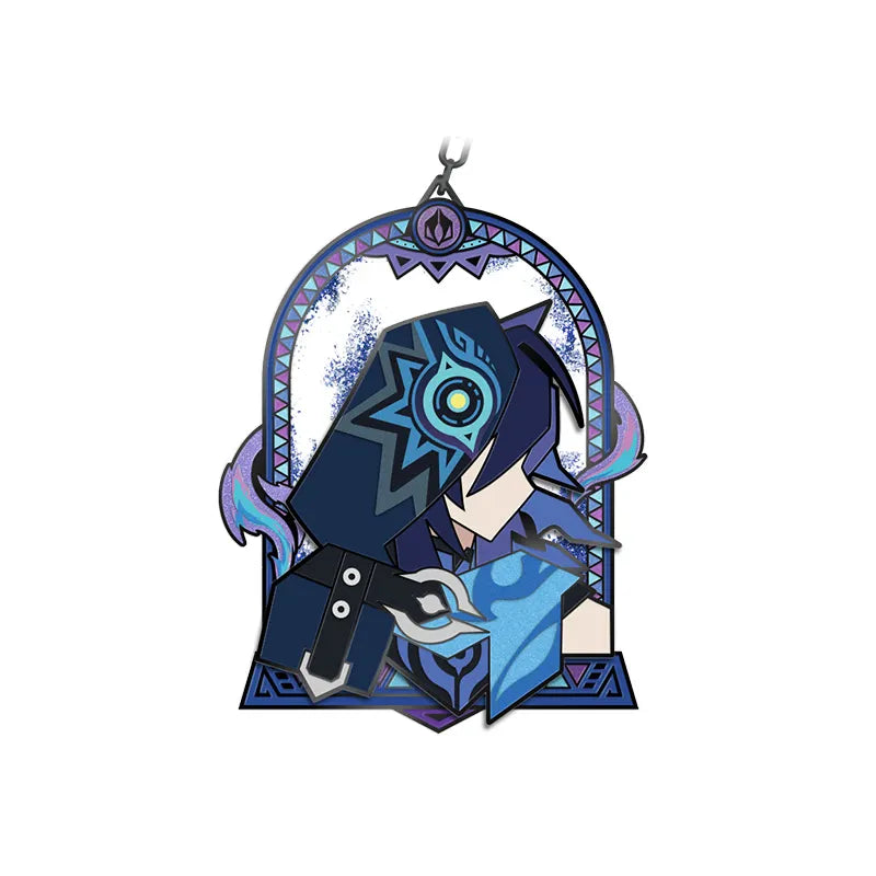 Genshin Impact Ororon Iktomi Spiritseeking Scrolls metal badge featuring fantasy themed metallic details
