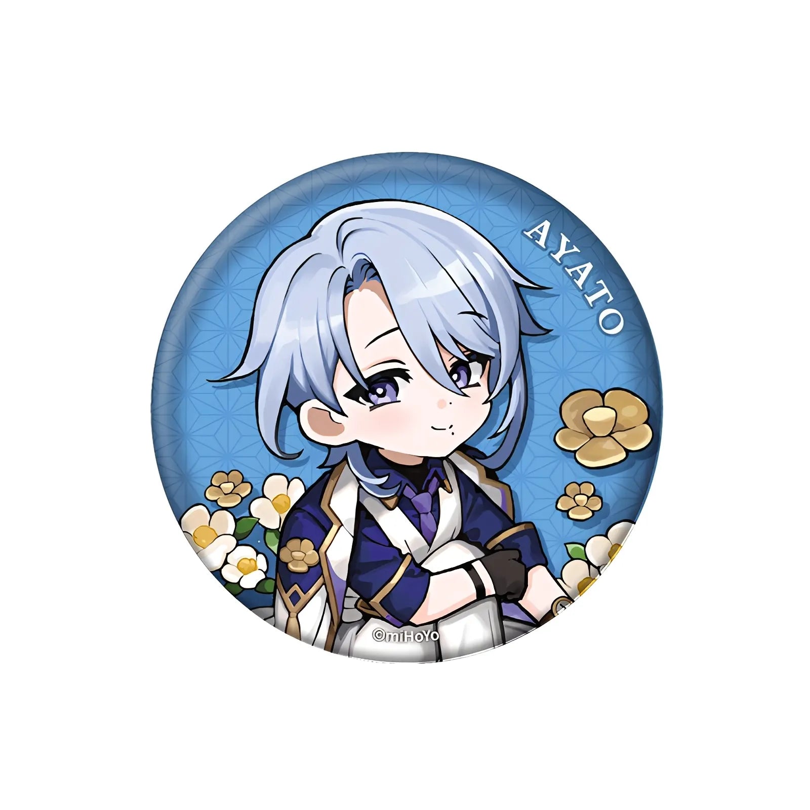 Genshin Impact Outing Series chibi badge Kamisato Ayato collectible pin