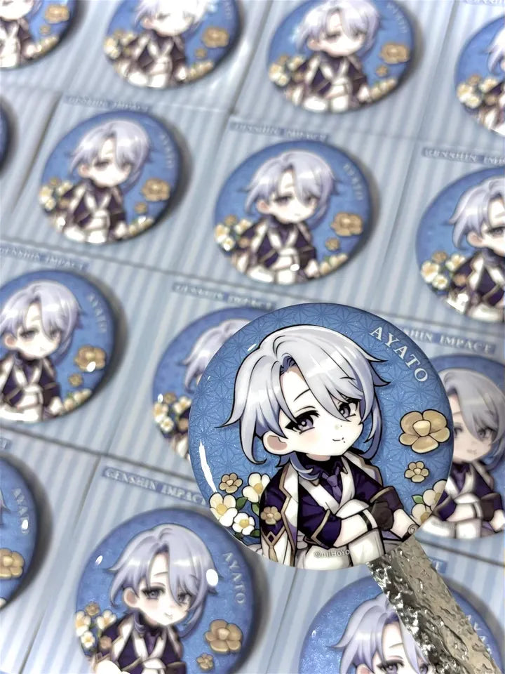 Genshin Impact Outing Series Chibi Badge & Pin Keychain