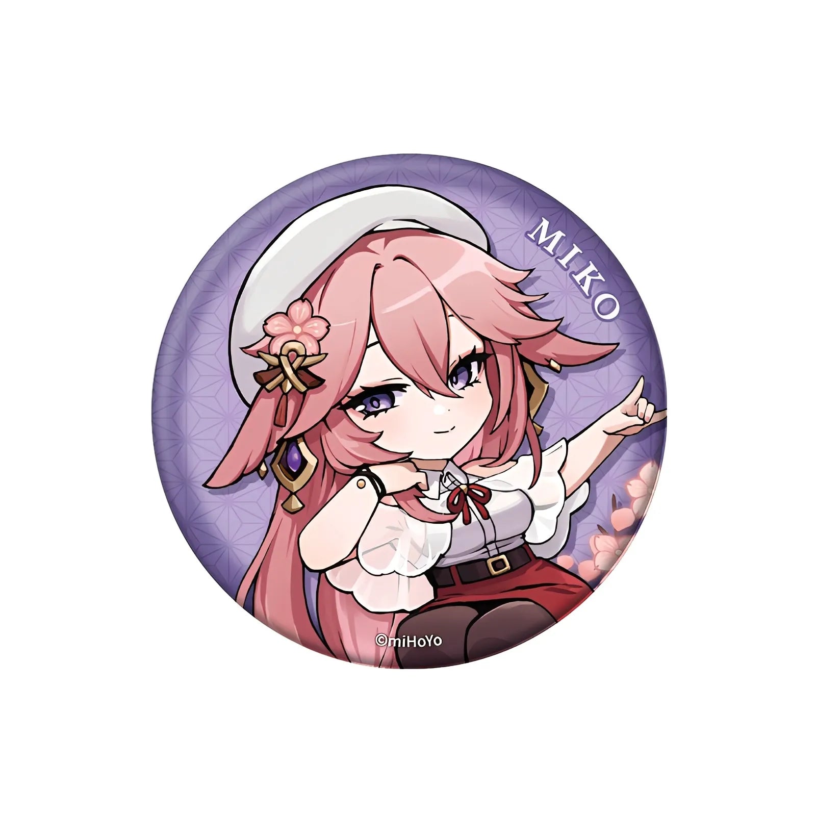 Genshin Impact Outing Series chibi badge Yae Miko collectible pin