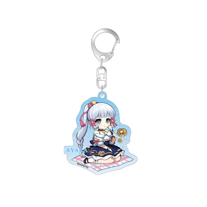 Genshin Impact Outing Series chibi keychain Kamisato Ayaka acrylic charm