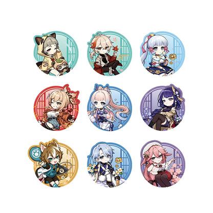 Genshin Impact Outing Series chibi mousepad full character collection featuring Sayu Kazuha Ayaka Ayato Yoimiya Gorou Raiden Shogun Yae Miko Kokomi
