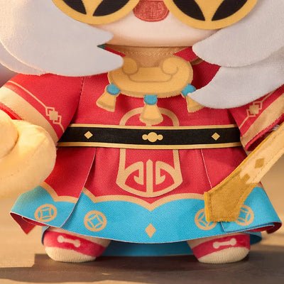 Genshin Impact Paimon Plush Toy in Little Fortune God themed outfit