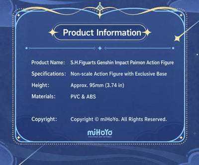 Genshin Impact Paimon S.H.Figuarts product information and specifications display