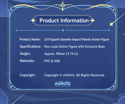 Genshin Impact Paimon S.H.Figuarts product information and specifications display
