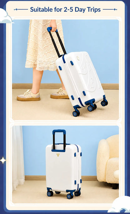 Genshin Impact Paimon Travel Series luggage interior capacity with organized travel essentials
