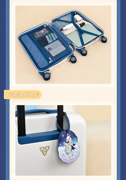 Genshin Impact Paimon Travel Series luggage front back side and top product views