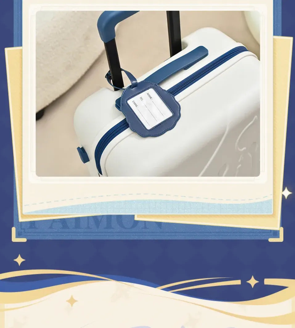 Genshin Impact Paimon Travel Series suitcase featuring embossed Paimon-themed decorative details