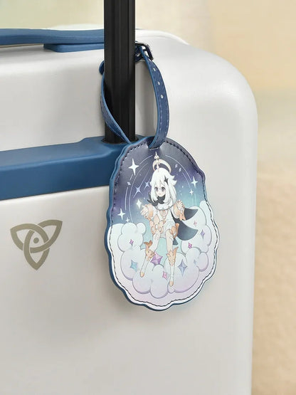Genshin Impact Paimon Travel Series luggage side profile with TSA lock and blue handle details