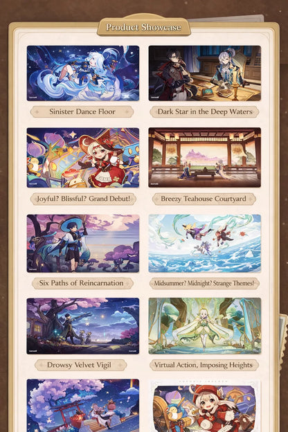 Genshin Impact PET transparent card display example for collection and decoration