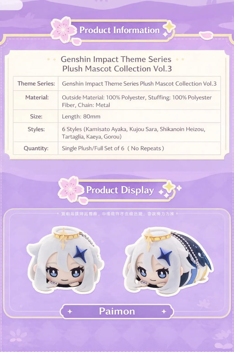 Genshin Impact plush Vol.3 Paimon front and side view
