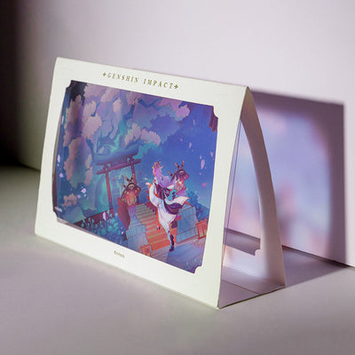 Genshin Impact PET transparent card featuring popular characters Furina Arlecchino Klee and Wanderer
