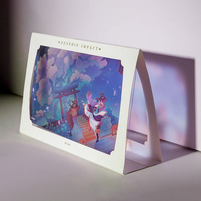Genshin Impact PET transparent card featuring popular characters Furina Arlecchino Klee and Wanderer