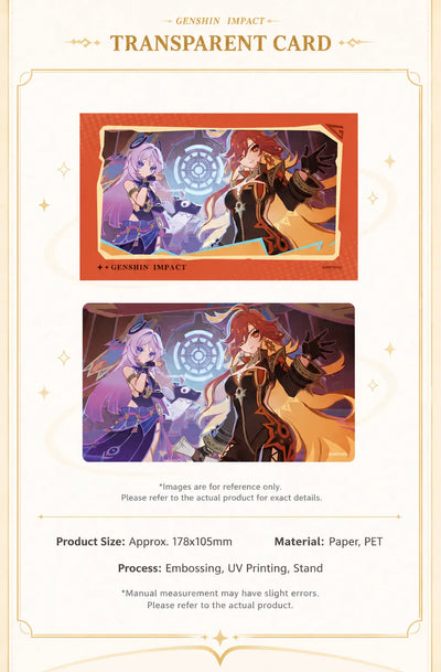 Genshin Impact Premiere Illustration Series transparent cards featuring Citlali and Mavuika with commemorative artwork