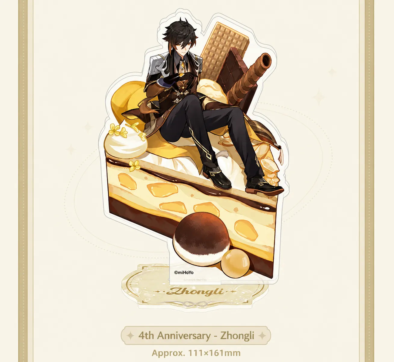 Premium Genshin Impact acrylic stand series with elegant anniversary themed collectible designs