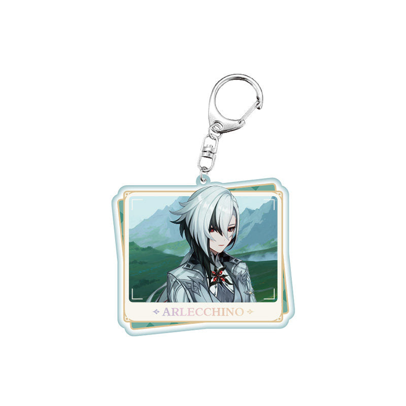 Genshin Impact PV Series acrylic keychain featuring Arlecchino character design