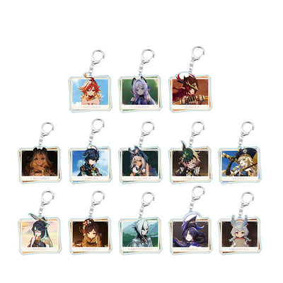 Genshin Impact PV Series acrylic keychain collection featuring multiple character designs