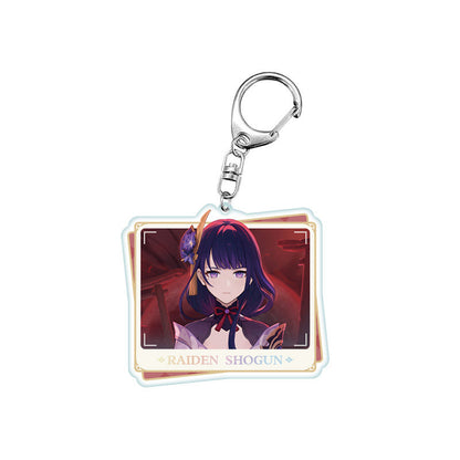 Genshin Impact PV Series acrylic keychain featuring Raiden Shogun character design