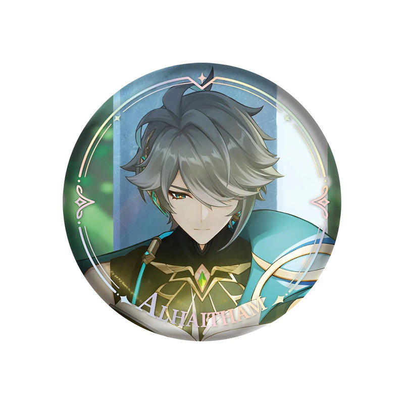 Genshin Impact PV Series badge featuring Alhaitham character design