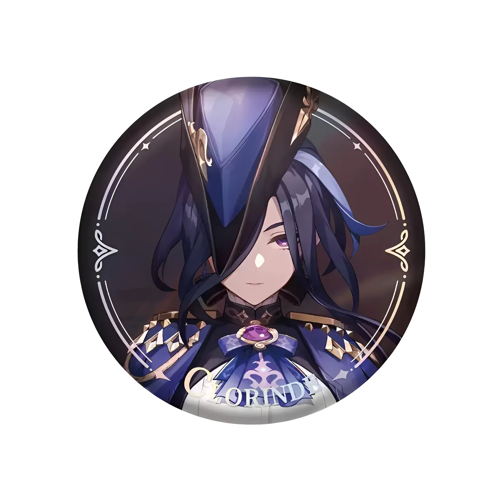 Genshin Impact PV Series badge featuring Clorinde character design